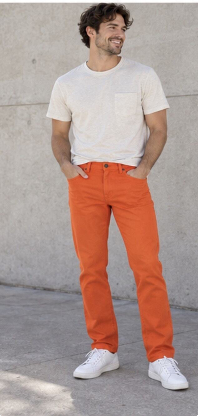 Abercrombie & Fitch Men’s Jeans 31x30 Orange Slim Straight Colored Denim